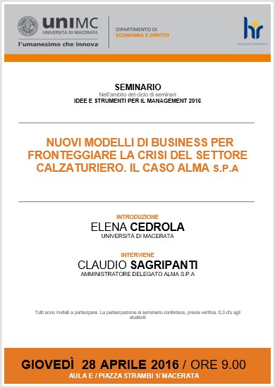 NUOVI MODELLI DI BUSINESS PER FRONTEGGIARE LA CRISI DEL SETTORE CALZATURIERO. IL CASO ALMA S.P.A