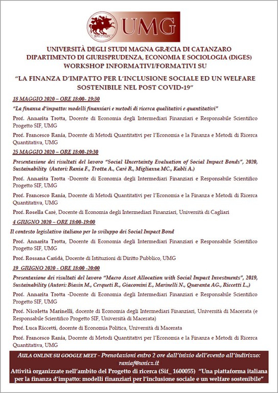 Presentaziione deii riisulltatii dell llavoro “Macro Asset Allllocatiion wiith Sociiall Impact Investments”,, 2019,,Sustaiinabiilliity