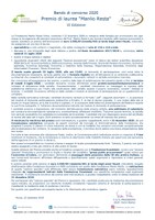 Bando di concorso 2020 Premio di laurea “Manlio Resta” VI Edizione
