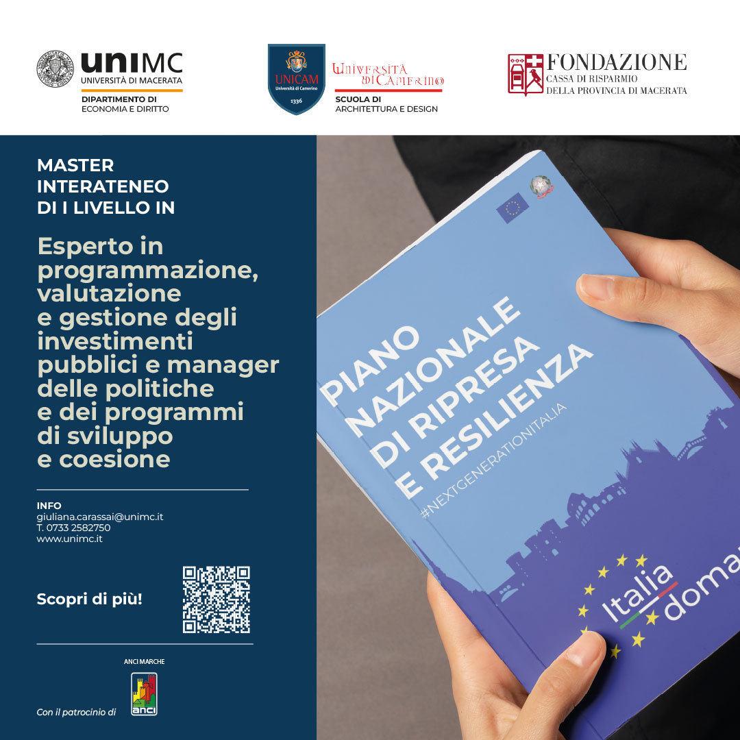 BANDO PER IL MASTER INTERATENEO UNIMC | UNICAM: SCADENZA PROROGATA AL 10 GIUGNO