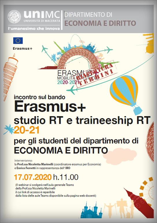 Erasmus+ studio RT e traineeship RT 20-21